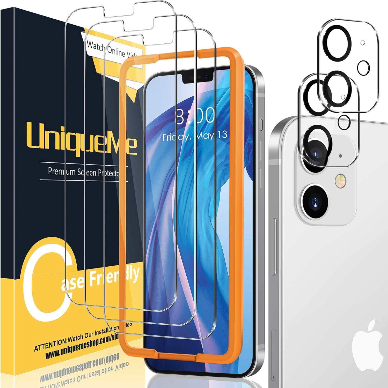 UniqueMe [3 Pack] Screen Protector Compatible with iPhone 12 6.1 Inch