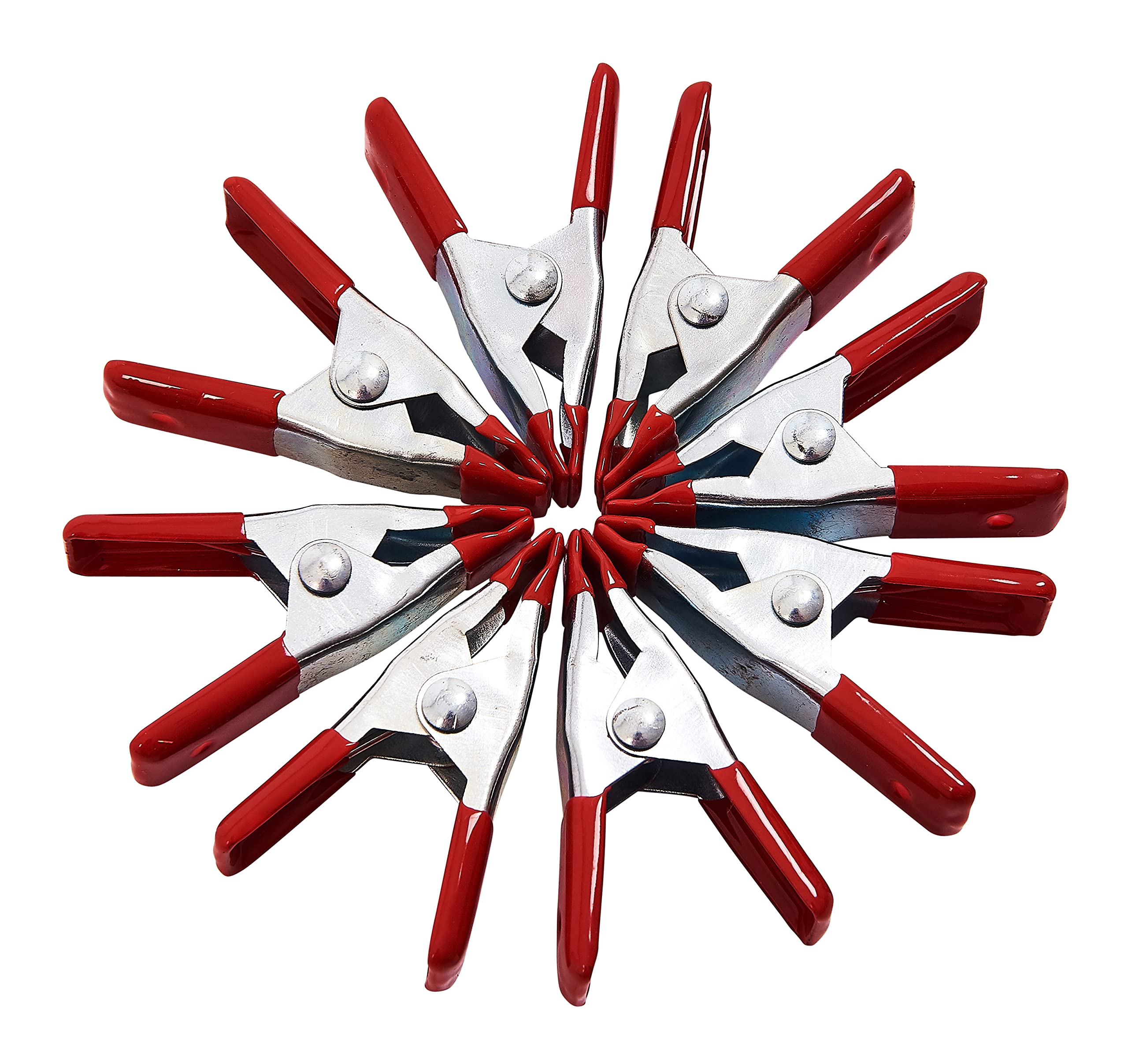 Am-Tech S2972 50 mm Metal Spring Clamp Set - Red (8-Piece)