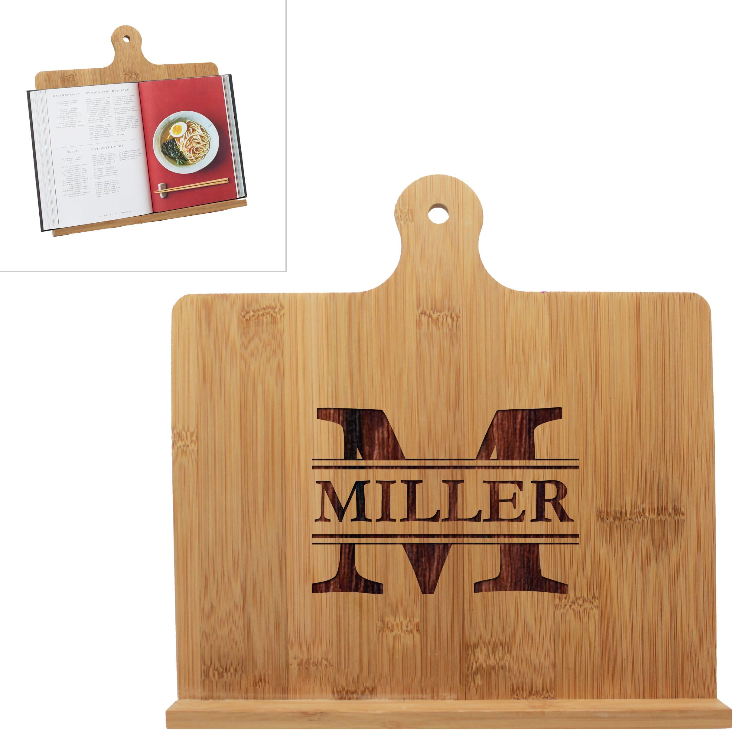 My Personal Memories Custom Engraved Cookbook Stand - Personalized Recipe Cook Book Holder - Wood Housewarming Kitchen Chef Gift (Horizontal - 10.25" x 10.25")