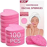 100 Count Compressed Facial Sponges 100% Natural Cellulose Eco-Friendly Makeup Sponges for Gentle Cleansing, Exfoliating & St