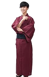 Edoten Men's Kimono Japan Shijira Weaving Yukata