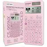 CATIGA Pink Scientific Calculator with Textbook-Style HD Display, Solar &amp; Battery Scientific Calculators for College, High School &amp; Engineering Students, Icon Menu &amp; Magnetic Hard Case, CS-991NX
