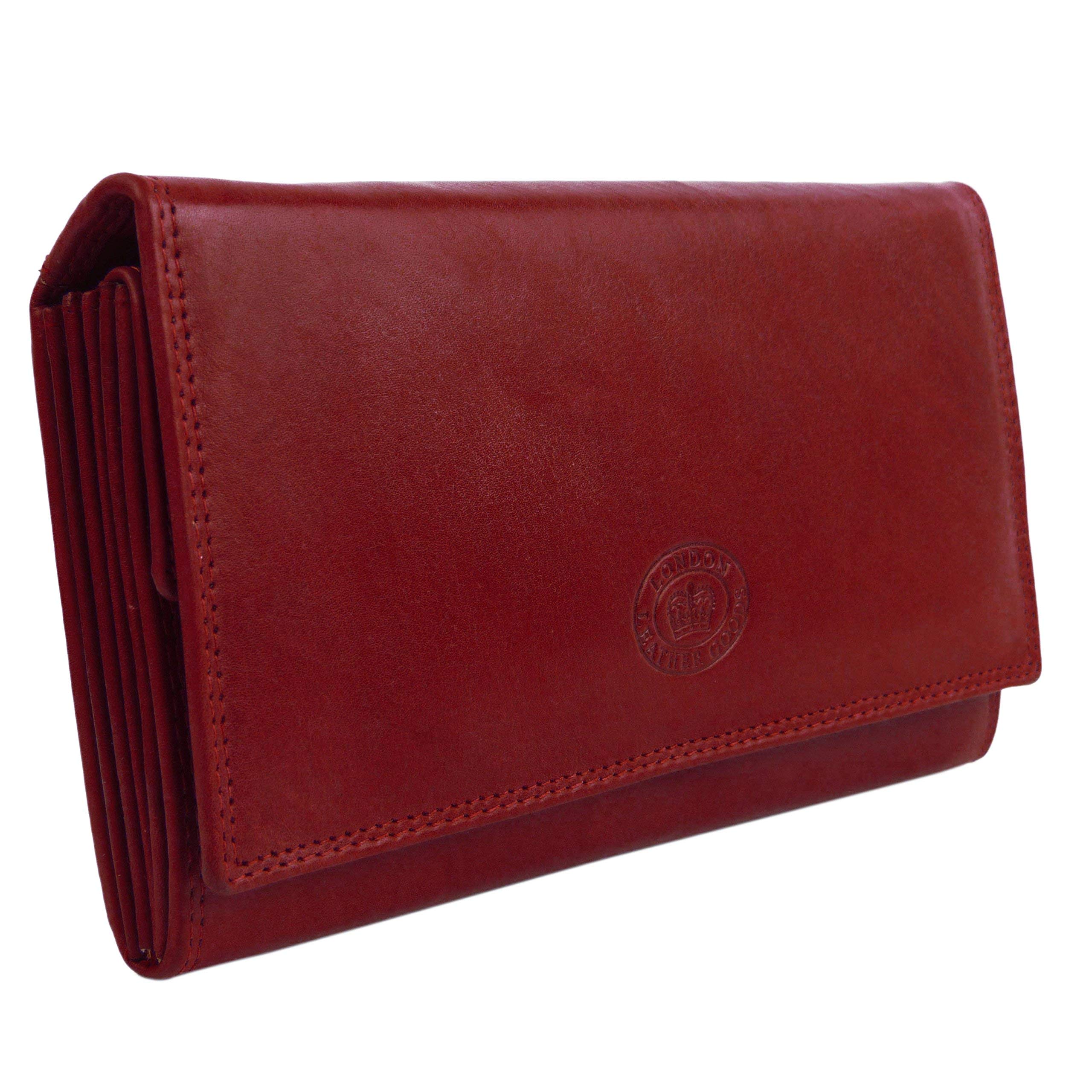 London Leathergoods Ladies Soft Large Leather Flap-Over Purse/Wallet