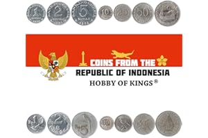 HOBBY OF KINGS Set of 7 Coins from Indonesia. 1, 2, 5, 10, 25, 50, 100 RUPIAH. 1970-1973