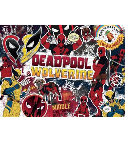 Clementoni Puzzle 1000 Pièces – Marvel Deadpool – Boîte Compacte – Fabriqué En Italie – 70x50 Cm