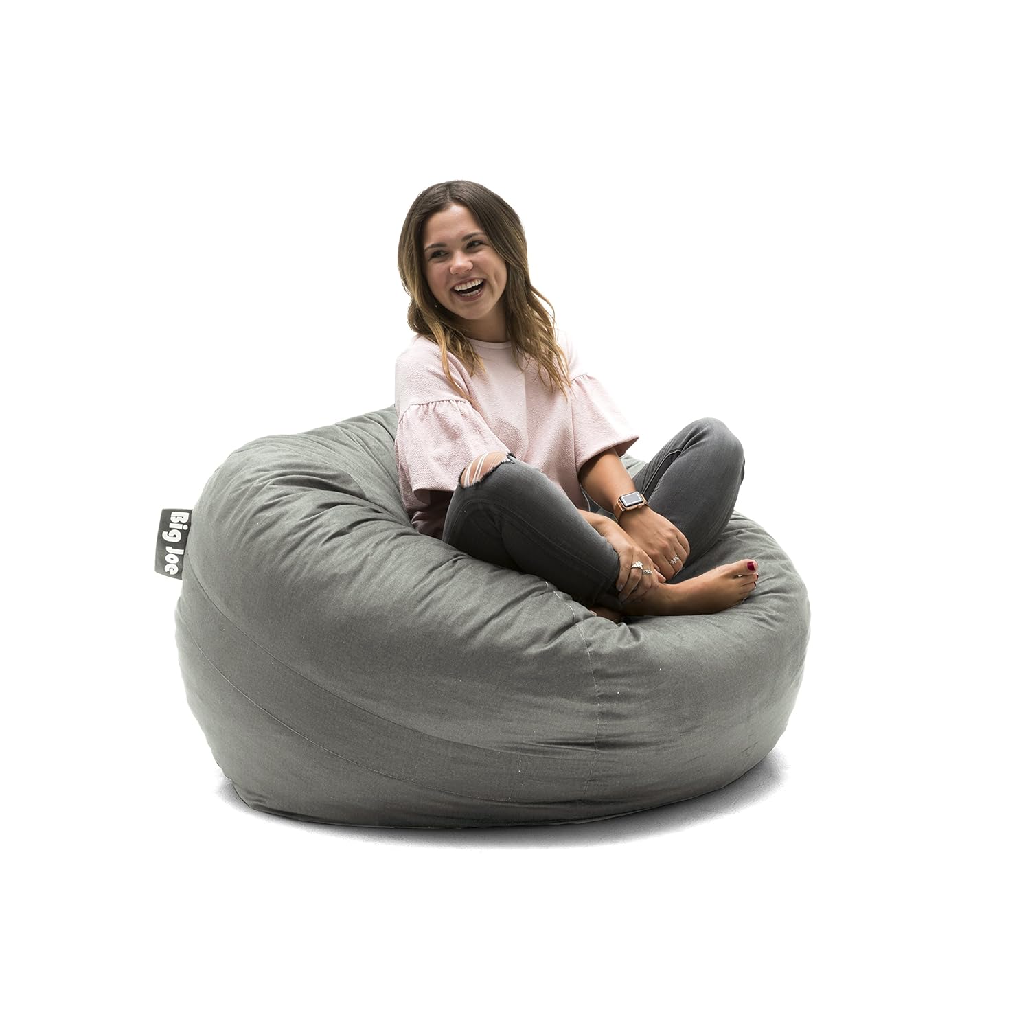 Big Joe 0020658 Medium Fuf Foam Filled Bean Bag Chair, Fog