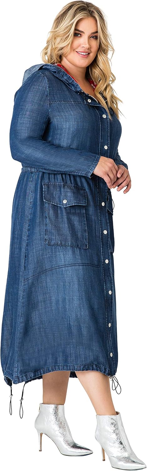 plus size blue jean duster