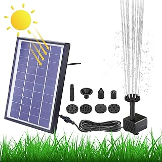 AISITIN 6.5W Solar Springbrunnen Eingebaute1500 mAh Batterie Upgraded Solar Teichpumpe Wasserpumpe Solar Schwimmender Fontäne Pumpe mit 6 Fontänenstile für Garten, Vogel-Bad,Teich,Fisch-Behälter