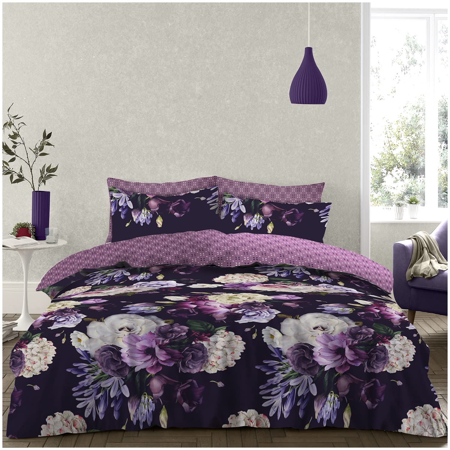 GC GAVENO CAVAILIA King Size Duvet Cover Sets With Fitted Sheet - Polycotton Complete Bedding Set With Pillow Cases — image 1