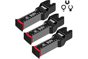 JTWEB Extra Long Oscillating Saw Blades - 30PCS Arc-Shaped Edge Bi-Metal Multitool Blades Precise Cut for Wood with Nails, Metal, Universal Quick Release Power Oscillating Tool Blades Kits