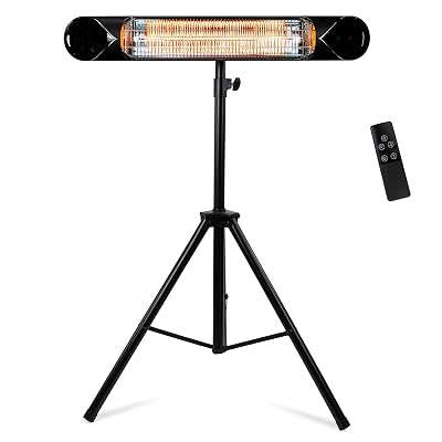 Briza Infrared Electric Patio Heater - Indoor/Outdoor Heater - Portable Wall/Garage Heater - 1500W - use with Stand - Mount to Ceiling/Wall)