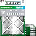 Filterbuy 12x16x1 Air Filter MERV 8 Dust Defense (6-Pack), Pleated HVAC AC Furnace Air Filters Replacement (Actual Size: 11.50 x 15.50 x 0.75 Inches)