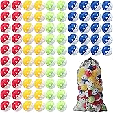 Soulchen 80 Pack Practice Golf Balls Limited Flight 42 mm/1.65 inch Golf Training Airflow Hollow Plastic Ball for Women Men Indoor Outdoor Driving Range Swing Practice Home, 4 Color Kit