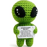 MAMAGIFTREE Happy 30th Birthday Milestone Keepsake – Handmade Crochet Alien Doll with Funny Bday Message – Unique 30 Years Old Gift for Him Her Friend or Family