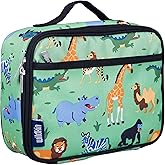 Wildkin Kids Insulated Lunch Box – Durable and Reusable for School & Travel - Wild Animals