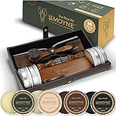 LEMOYNE Leather Shoe Polish Kit – Complete Boot & Shoe Shine Kit for Men – Leather Shoe Care Set & Travel Shoe Cleaning Kit