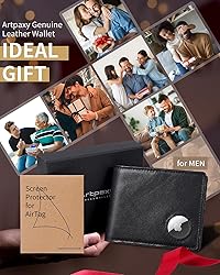 Mens Wallet With AirTag Holder, Bifold Leather RFID