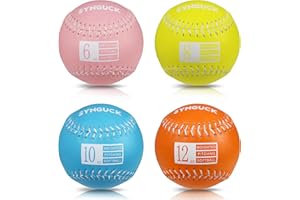 SYNGUCK Weighted Softballs Set of 4 - Training Softballs to Increase Pitching Speed, Arm Strength & Accuracy for Softball Pla