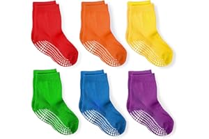 LA ACTIVE Non Slip Grip Ankle Boys and Girls Athletic Crew Socks for Babies Toddlers and Kids