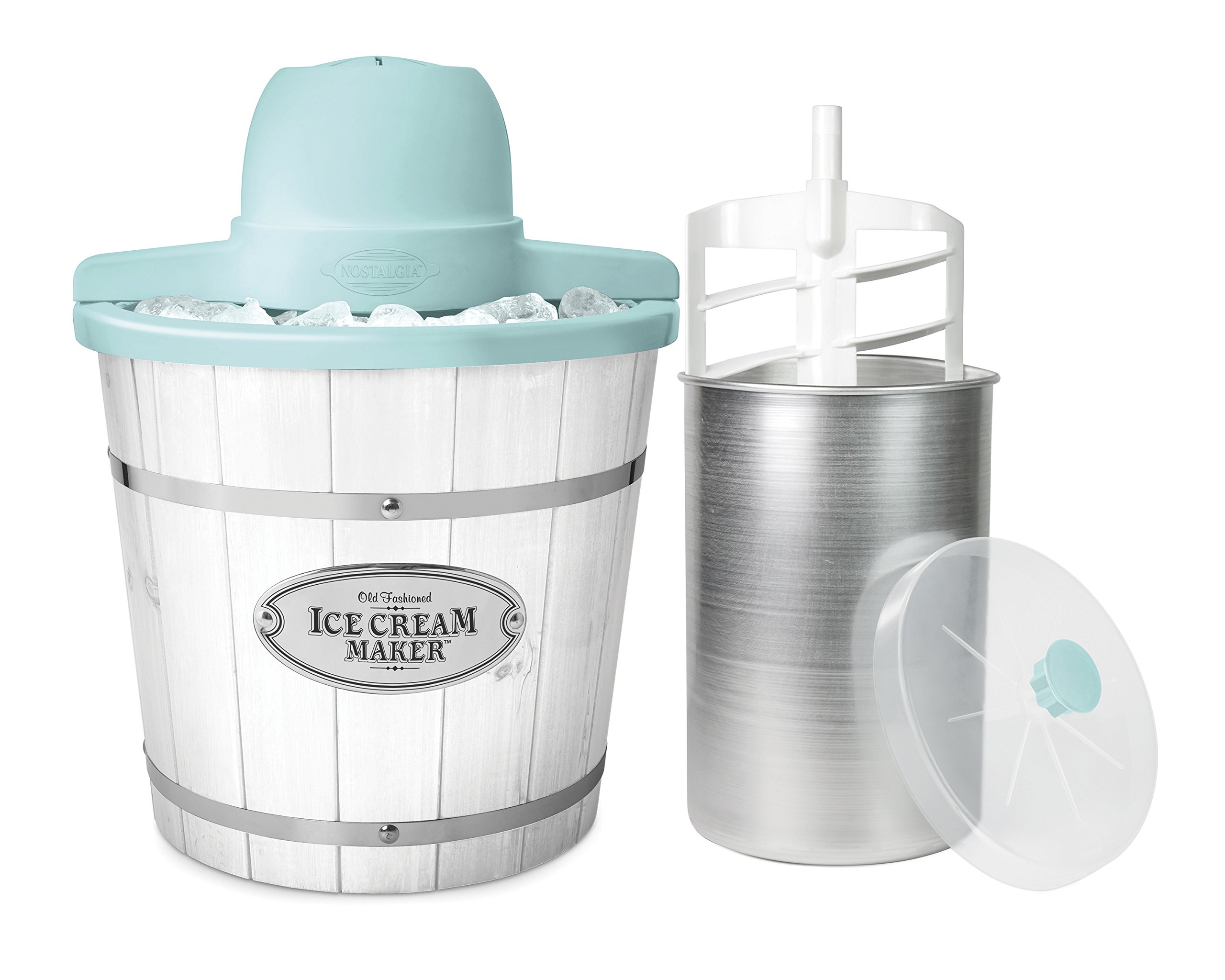 Nostalgia IC4WDW 4Quart White Washed Wood Ice Cream Maker eBay