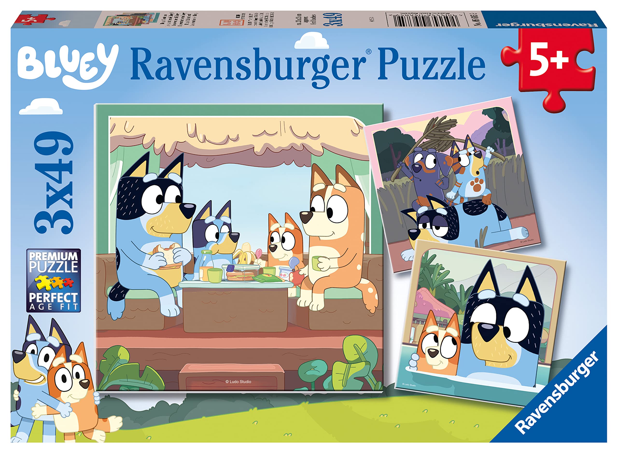 Ravensburger Bluey Toys - 3x 49 Piece Jigsaw Puzzles for Kids Age 5 Years Up - Gifts for Children