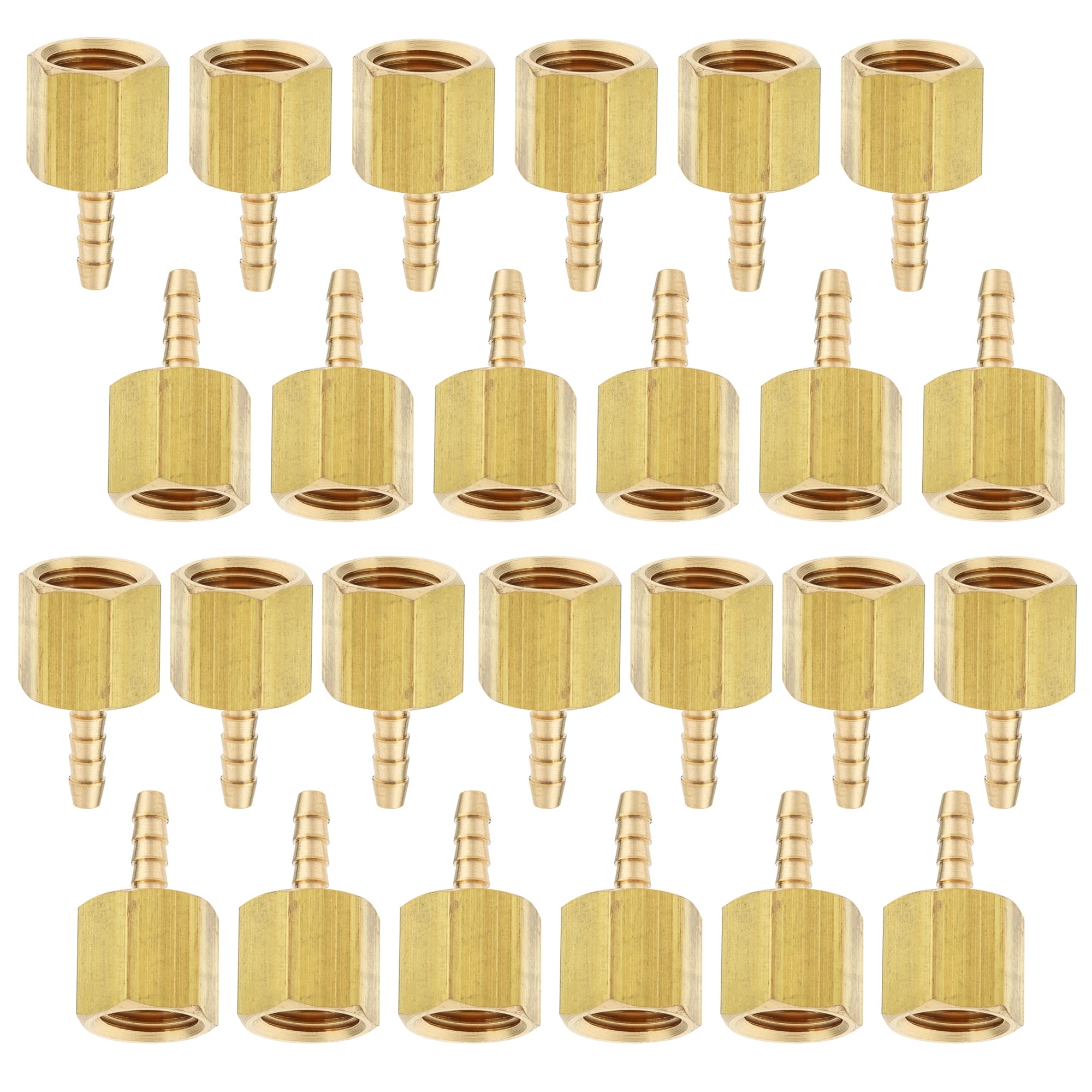 LTWFITTING Brass BSP Fitting Coupler/Adapter 1/4-Inch Female BSPP x 3mm Hose Barb(Pack of 25)