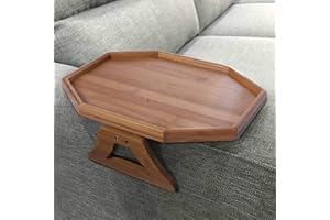 Xchouxer Side Tables Natural Bamboo Sofa Armrest Clip-On Tray, Ideal for Remote/Drinks/Phone