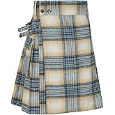 Usthirit Kilt for Men Traditional Highland Tartan Utility Kilt Scottish Mens Kilt