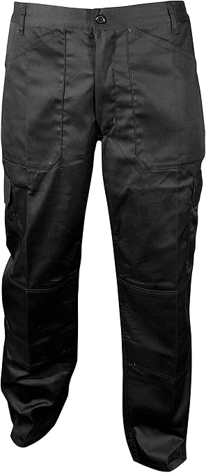 mens black cargo trousers uk