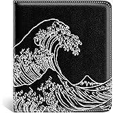 Nipichsha Womens Wallet, Small Slim RFID Credit Card Holder Wallet for Women, Leather Compact Bifold Purse with Zipper Coin Pocket, Cute Ladies Purse with ID Window, Night Ocean