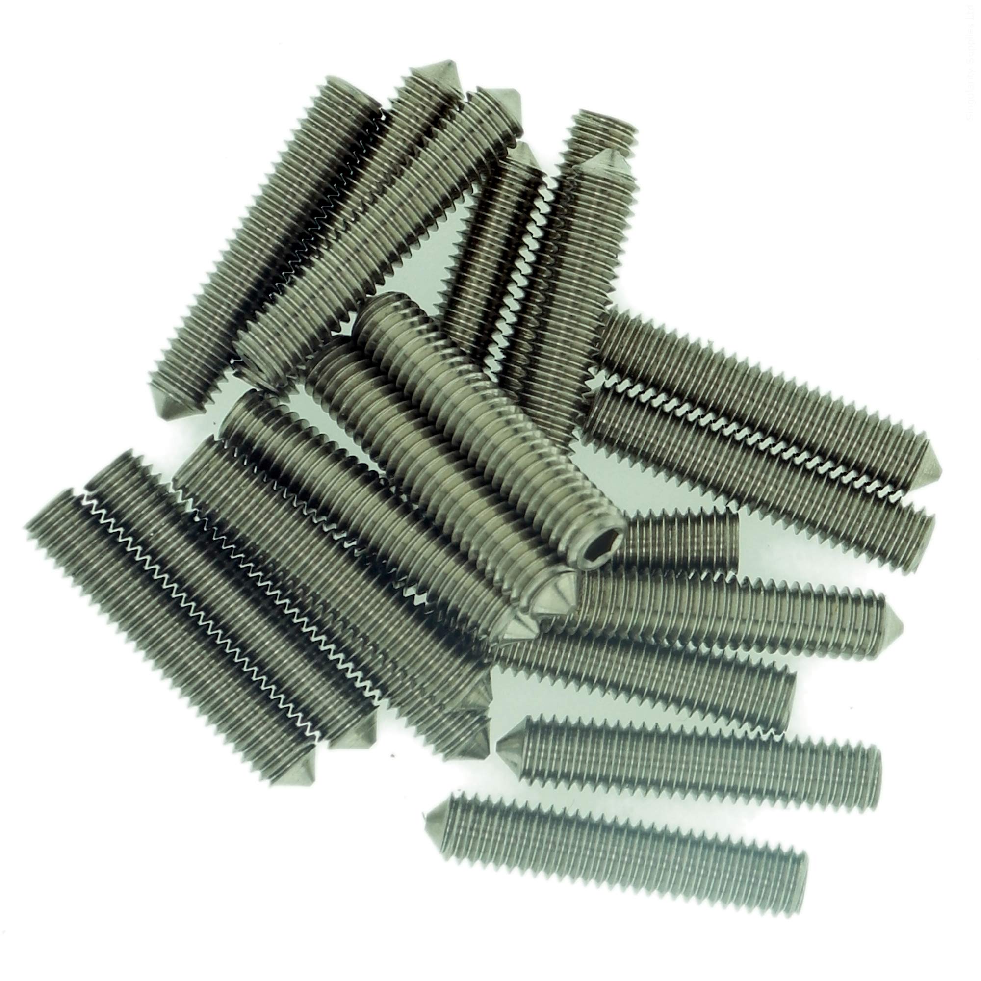 M6 (6mm x 35mm) Hex Socket Grub Screw (Cone Point) - Stainless Steel (A2) (Pack of 20)