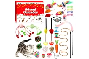 GWAHSA Cat Advent Calendar 2025, 24 Days Christmas Countdown Calendar with Assorted Interactive Cat Toys for Indoor Kitten Cats Pet Surprise Xmas Gifts for Cat Lovers Women
