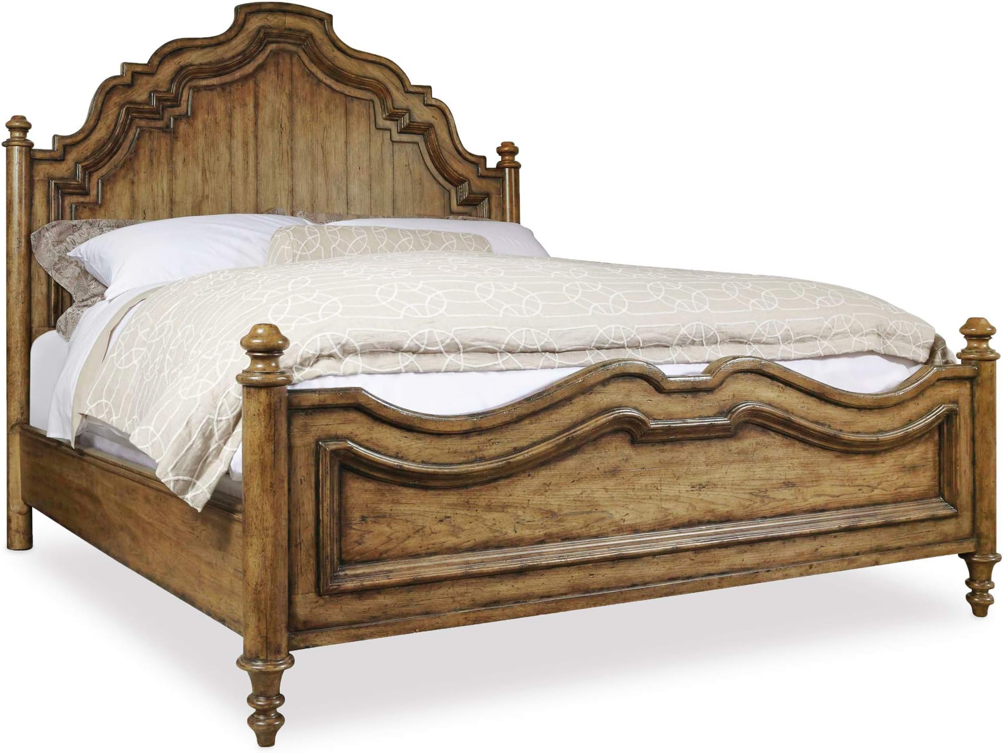 Hooker Furniture Auberose King Panel Bed in Warm Brown