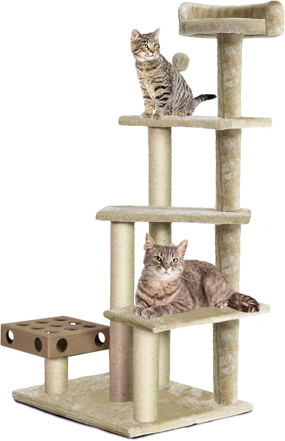 Furhaven Pet Cat Tree - Tiger Tough Cat Tree House Perch Entertainment Playground Furniture for Cats and Kittens, Play Stairs, Cream : Pet Supplies
