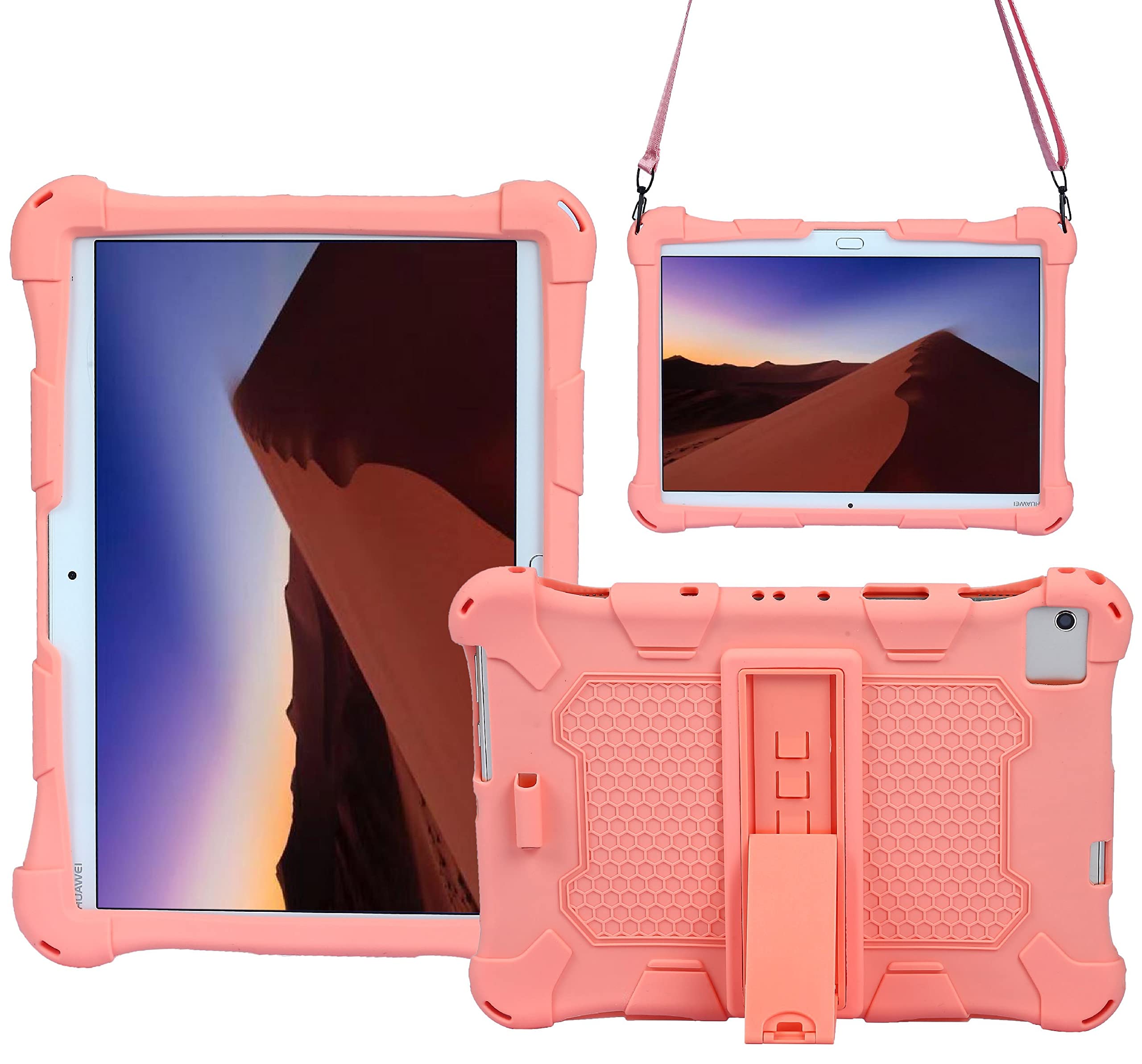 AKNICI Silicone Case for TECLAST P20HD/M40/M40 Pro,YESTEL T5,Blackview Tab 8/TAB 8E/Tab 9/Tab 10,Dragon Touch Notepad 102,AOYODKG A39,Pritom TronPad L10,DUODUOGO S6/S1,BinBin 10,Shoulder Strap,Pink