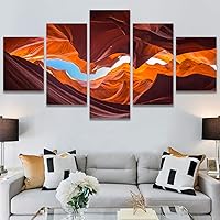 SIGNWIN 5 Panel Canvas Wall Art Modern Art Landscape Modern Multicolor Photography Relax/Calm Rocky for Home Decorations Ready to Hang - 60