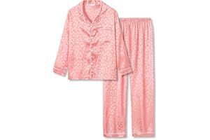 Topgal Satin Pajamas for Girls – Coat Style Unicorn Long Sleeve Silky Button Down PJ Set Size 6-16