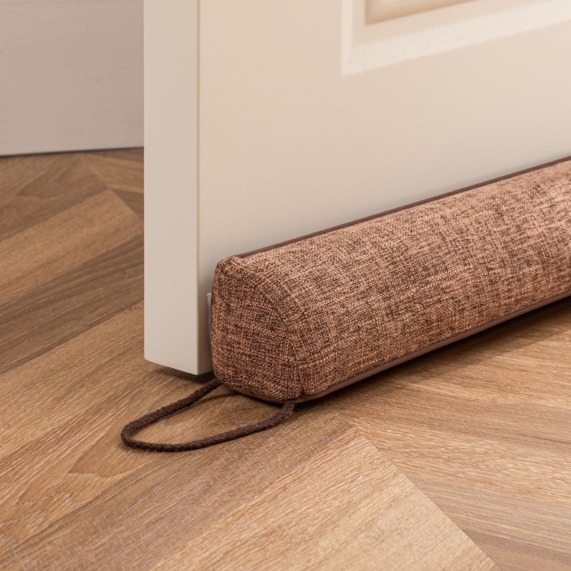 Photo 1 of Sunolga 38" Linen Door Draft Stopper Blocks Hot and Cold Air with Removable Washable Cover for Bottom of Door, All-Season Seal for Noise, Wind, Door Sweep for Gaps Up to 3", Home Essentials, Brown