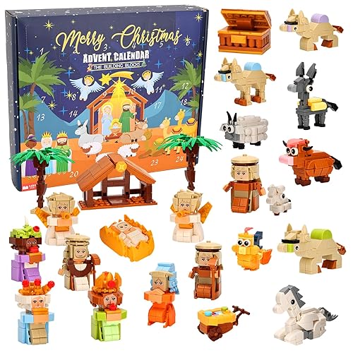 Advent Calendar 2025 Kids for Christmas Building Blocks Animals Toys, 24 Days Christmas Countdown Calendar Building Blocks for Boy and Girls