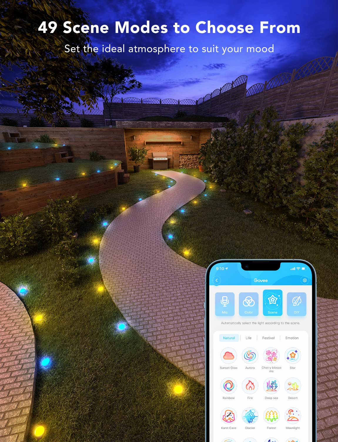 Govee Outdoor Ground Lights, Christmas Outdoor Decoration, IP67 Low