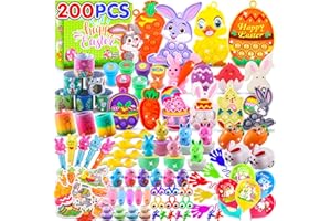 KISSFREE 200PCS Easter Egg Fillers, Easter Basket Stuffers for Kids - Assorted Easter Toys for Egg Stuffers, Egg Hunt Prizes
