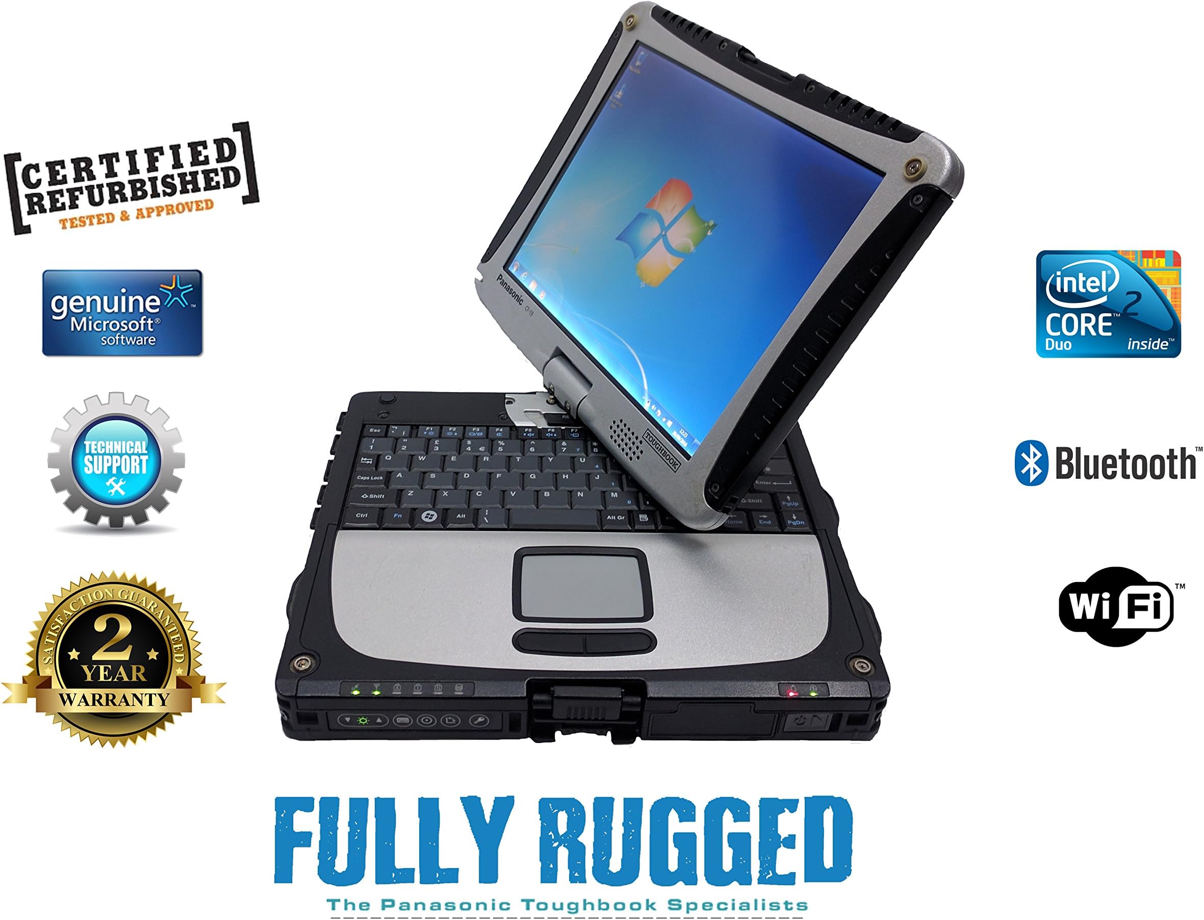 Panasonic Toughbook CF-19 2GB RAM 80GB HDD Windows 7 Laptop Rugged and WaterResistant