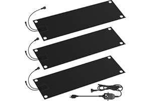 HETFOENT 3 Pcs Heated Snow Melting Mats, 10 x 30 in No-Slip Rubber Heated Outdoor Mats, Snow and Ice Melting Mats for Winter Outdoor Stairs, Steps, Doorways,Walkways, Driveway, 2 in/h Melting Speed