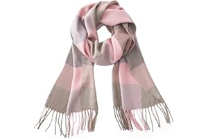 CALVIN & OLIVIA Cashmere Feel Scarf Soft Winter Soft Tartan Plaid Fashion Scottish Check Multi-Color Gift for Men Women