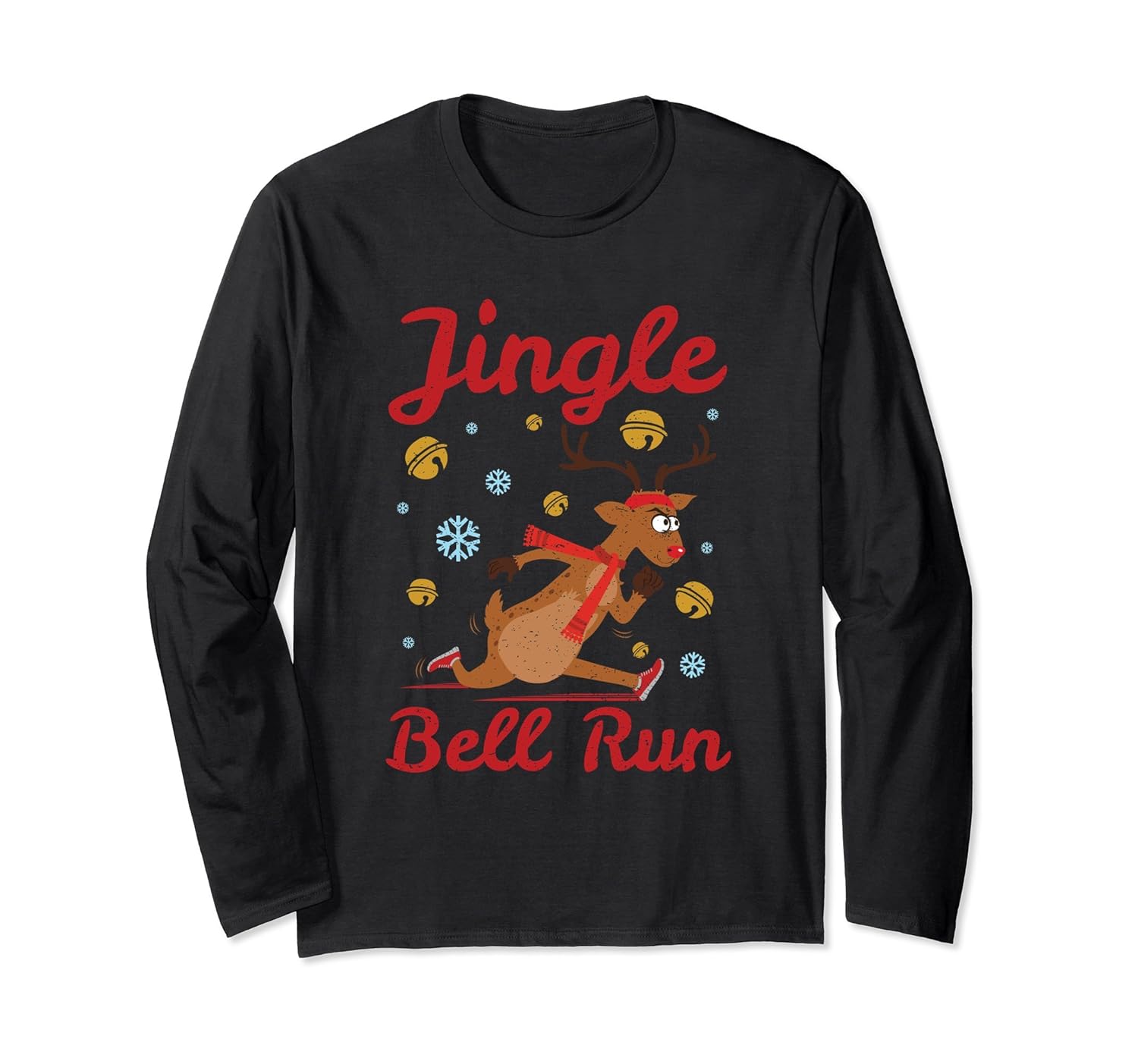 Jingle Bell Run Reindeer Christmas 10K 5K Running long sleeve Rose