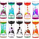 Oneshow Liquid Motion Bubbler Colorful Oil and Water Sensory Toys Hourglass Bubbler Timer Activity Fidget Toy for Kids and Teenager Calm Stress Relief Desk Toys for Office for Adults Gifts (10 Pack)