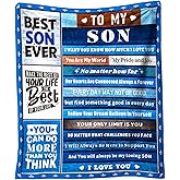 Son Blanket Gifts for Sons to My Son 50X60 Soft Throw Blanket Christmas Valentine's Gifts for Sons from Moms and Dads