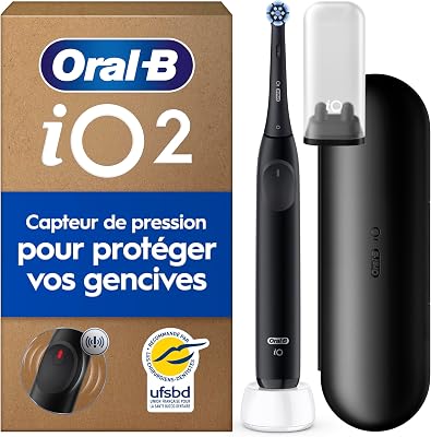 Brosse à Dents Electrique iO 2 avec 1 Brossette de Rechange, Noire