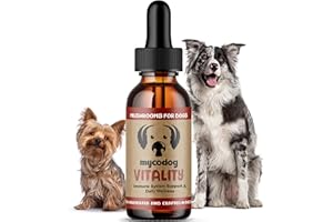 HEMP DOG HEALTH MycoDog Vitality - Mushroom & Adaptogen Supplement for Dogs - Immune Health, Senior Dog, & Daily Wellness Support - Turkey Tail Mushroom for Dogs, Reishi, Chaga