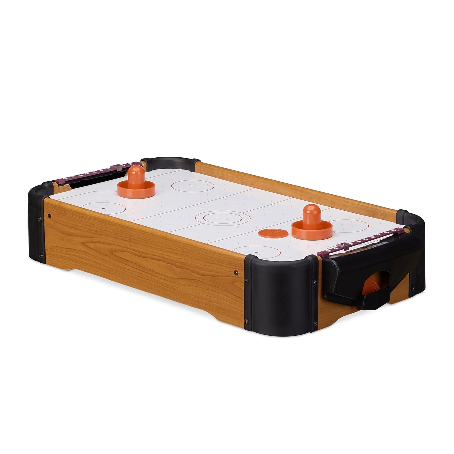 Relaxdays Air Hockey Tabletop Game, With Blower, Pucks and Pushers